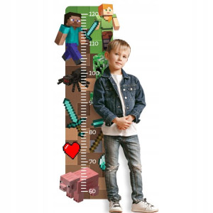Naklejka Na Ściane Miarka Wzrostu Minecraft Z2