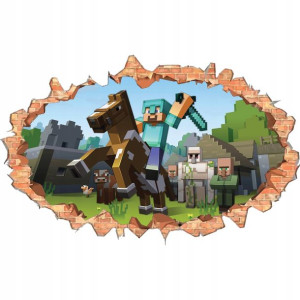 Naklejki Na Ściane Duże Minecraft Dziura Z2