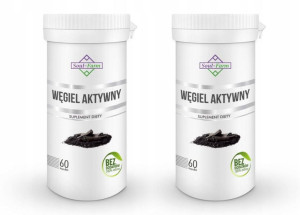2X Węgiel aktywny, 2 opakowania razem 120 kapsułek