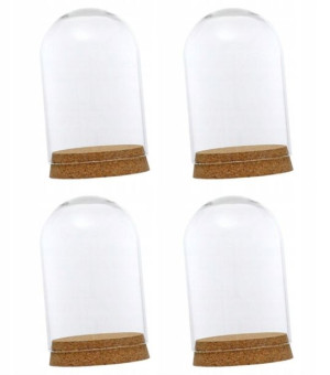 Szklana Kopuła Dekoracyjna 5,5 X 9cm Zestaw 4szt