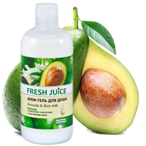 Fresh Juice żel pod prysznic nawilżający AWOKADO i mleko ryżowe 500ml