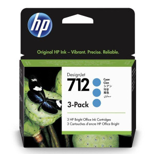 HP oryginalny ink / tusz 3ED77A, HP 712, cyan, 29ml, HP 3-pack
