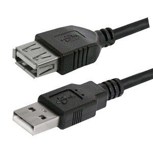 Logo Przedłużacz USB (2.0), USB A M - USB A F, 1.8m, czarna
