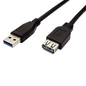 Przedłużacz USB (3.0), USB A M - USB A F, 1.8m, czarny