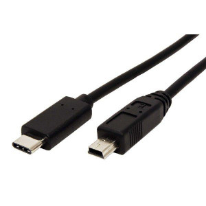 USB kabel (2.0), 0.5m, okrągły, czarny, plastic bag