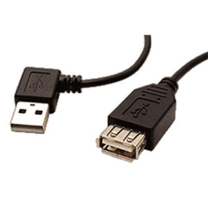 Przedłużacz USB (2.0), USB A M - USB A F, 0.3m, Kabel kątowy USB 90°,