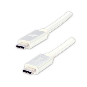 Logo USB kabel (3.2 gen 1), 1m, 5 Gb/s, 5V/3A, biały, box, oplot nylonowy,