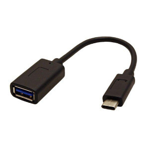 USB redukcja (3.0), USB A F, 0.15m, okrągły, czarny, plastic bag, kabel OTG