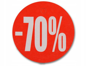 Etykieta Okrągła Kółko Fi 9 Cm - 70 % Tablica Rek