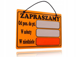Tablica Informacyjna Laminowana Do Sklepu Biura Fv