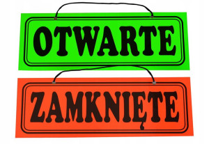 Tabliczka Laminowana A4/2 Otwarte/zamknięte Dwustr