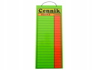 Tablica Tabliczka Laminowana Cennik A4x2