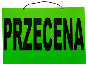 Tablica Tabliczka Przecena 35 X 50 Laminowana Duża