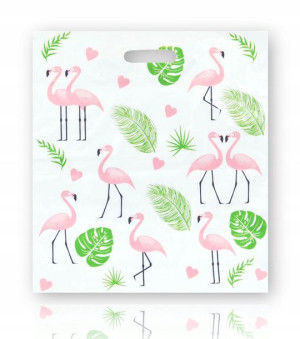 Reklamówki Foliowe Flamingi Torby 33x40 50szt