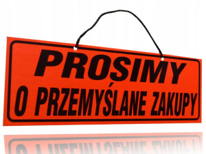 Tabliczka Laminowana A4/2 Prosimy O Przemyślane