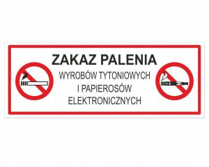 Naklejka Zakaz Palenia Papierosów I Elektronicznyc