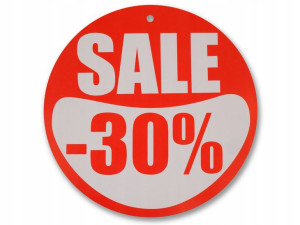 Etykieta Okrągła Kółko Fi 30cm -30% Tablica Rekla