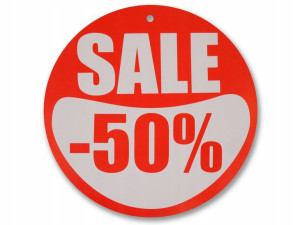 Etykieta Tabliczka Sale Wyprzedaż Kółko 30cm Duża