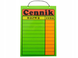Tablica Tabliczka Informacyjna Cennik Nazwa A4