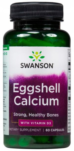 Swanson Naturalny Wapń ze skorupek + Witamina D3