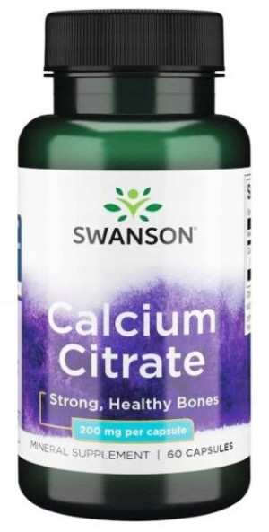 Swanson Cytrynian wapnia 200mg 60k. Układ kostny