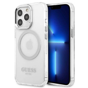 Oryginalne Etui Iphone 13 Pro Guess Hard Case Metal Outline Magsafe