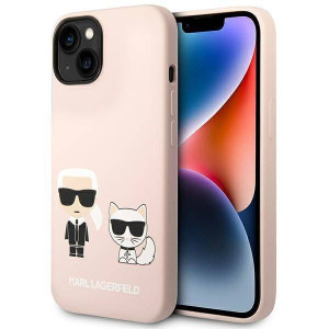 Oryginalne Etui Iphone 14 Karl Lagerfeld Hardcase Silicone Magsafe Różowe