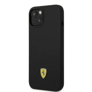 Ferrari Iphone 14 Plus 6,7" Czarny Hardcase Silicone Metal Logo Magsafe