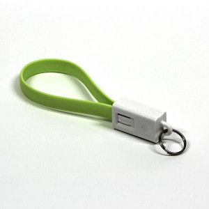 Logo USB kabel (2.0), USB A M - 0.2m, jasnozielona, blistr, breloczek