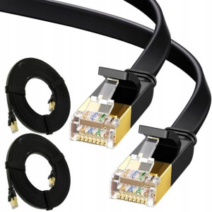 2x Kabel Sieciowy Ethernet Płaski Sftp Cat7 1,5m
