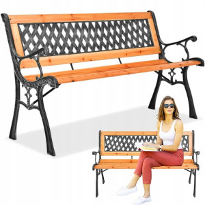 Ławka Ogrodowa Ławeczka Do Ogrodu Mocna Stal 122cm