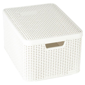 Pudełko Koszyk Rattan Pojemnik Pokrywa Curver 30l