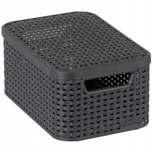 Pudełko Koszyk Rattan Pojemnik Pokrywa Curver 6l
