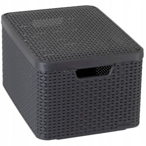 Pudełko Koszyk Rattan Pojemnik Pokrywa Curver 30l