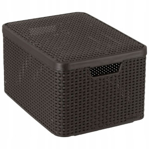 Pudełko Koszyk Rattan Pojemnik Pokrywa Curver 30l