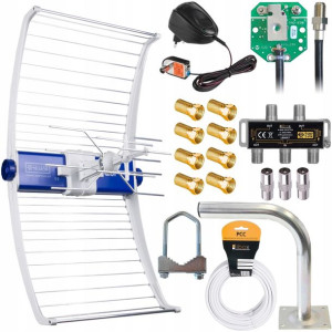 Antena Asr Iq 5g Filtr Telmor Dvb-t2 Zestaw 4tv