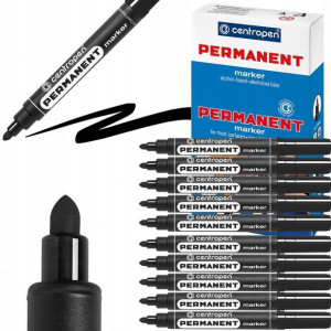 Zestaw 10x Marker Permanentny Mazak Czarny 2,5mm