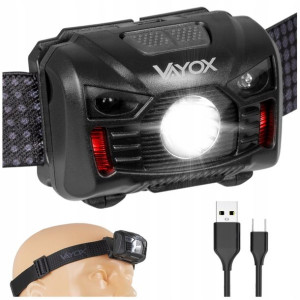Latarka Czołowa Czołówka Led Usb C Lampa Pro Vayox