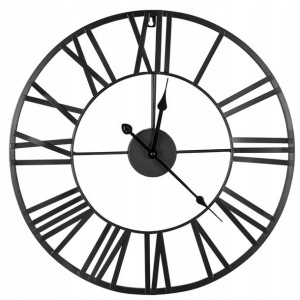 Zegar Ścienny Duży Retro Loft Metal Rzymski Vintag