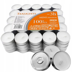 Podgrzewacze Świeczki Tealight Zestaw 100 Sztuk