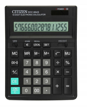 Kalkulator Biurowy Citizen Duży Sdc-664s Czarny