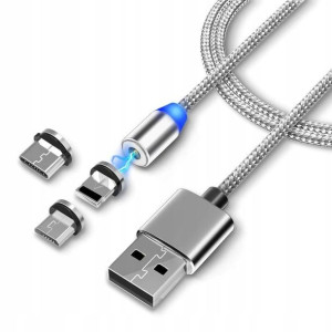 Kabel Magnetyczny 3w1 Ładowarka Iphone Micro Usb C