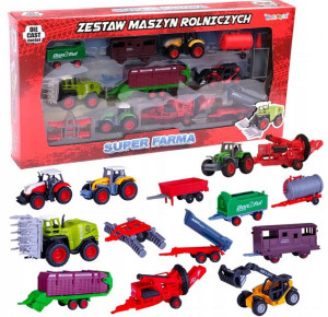 Duży Zestaw Pojazdów Rolniczych traktor ciągnik