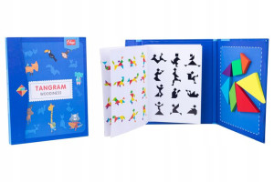 Tangram Drewniana Układanka Klocki Magnetyczne