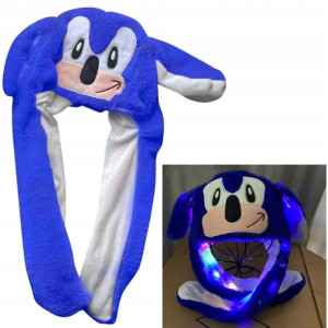 Czapka SONIC ŚWIECI z ruchomymi uszami LED