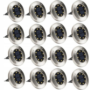 Lampki SOLARNE GRUNTOWE Disk Light 16 SZT