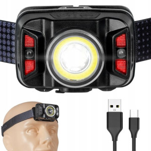 Latarka Czołowa Czołówka Lampa Led Usb C Pro Vayox