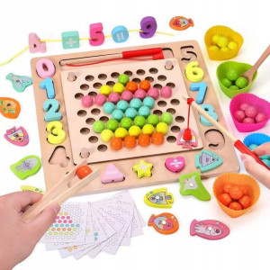 Trening MÓZGU Montessori Puzzle RYBKI KULKI