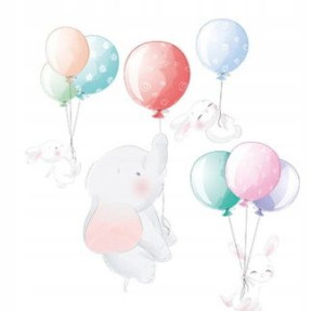 Naklejki na ścianę króliczki balony SŁONIK