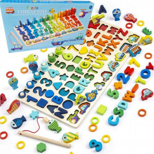 Trening MÓZGU Montessori Puzzle RYBKI KULKI